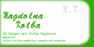 magdolna kolba business card